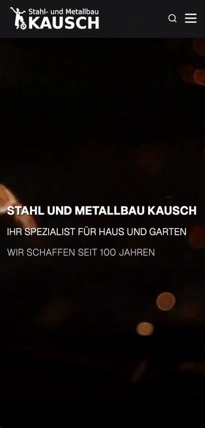 metalbau kausch website mobile view